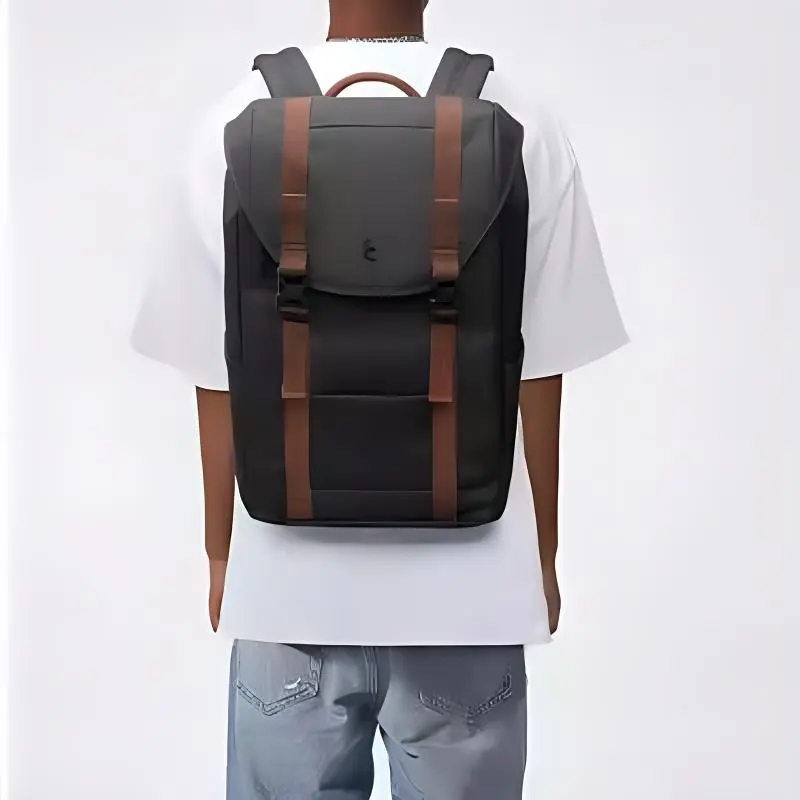 Tomtoc Nylon Fabric Backpack Trumpets Unisex Classic Black-3