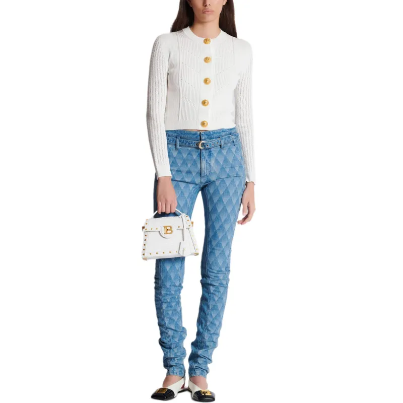 BALMAIN Cropped Knit Cardigan-2