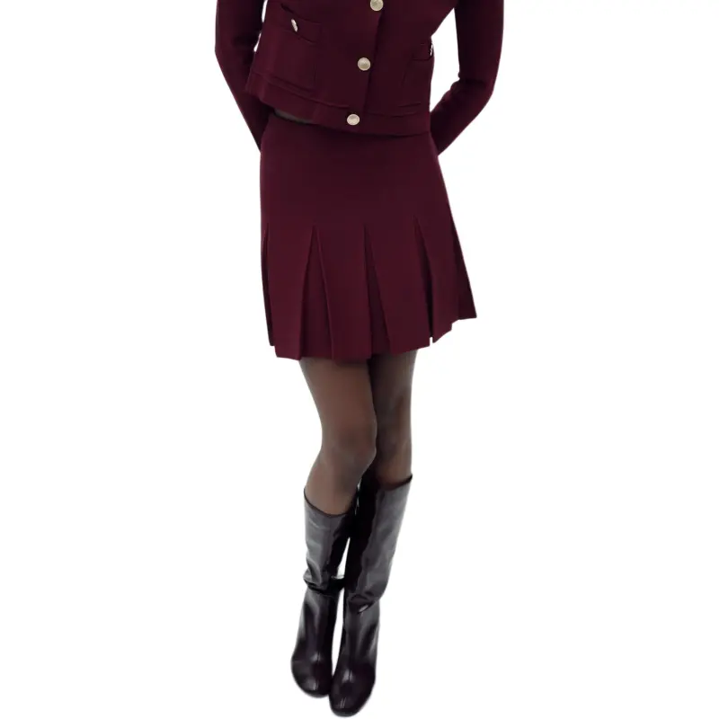 ZARA Casual Short Skirts Women's Burgundy-5