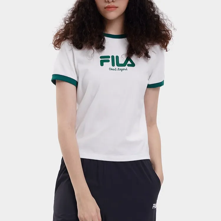 FILA Set in Sleeve T Shirt Women's Cloud White-2