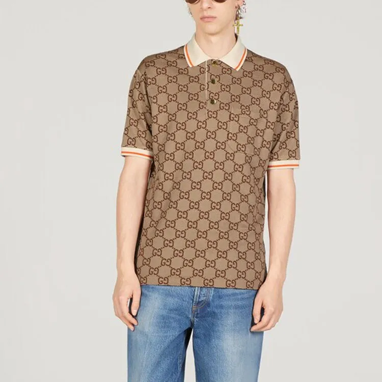 GUCCI Gg Logo Jacquard Polo Shirt-2