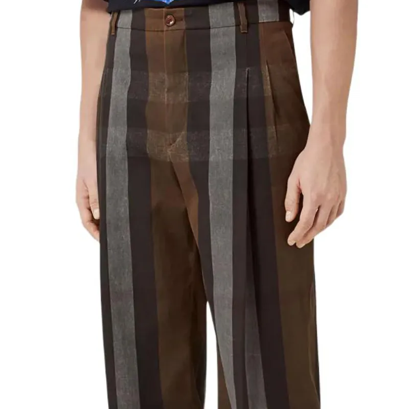 Burberry Wide Leg Check Trousers-3