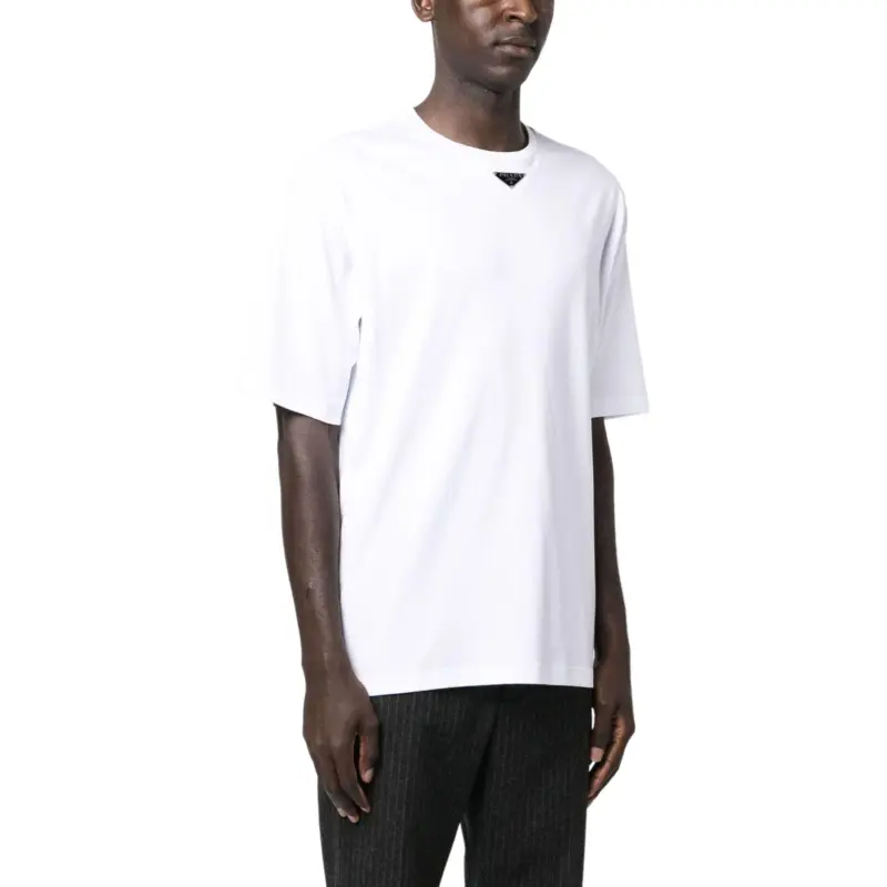 PRADA Logo Plaque Crewneck T Shirt-4