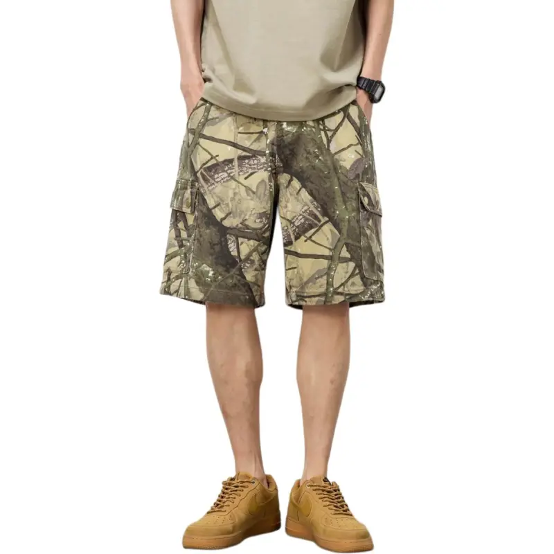 DUATOGE Denim Shorts Men Camouflage -2