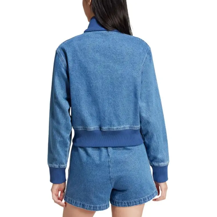 Adidas Women's Adicolor Denim Track Top Indigo Denim-3