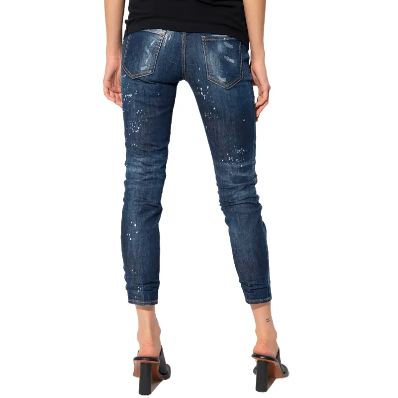 DSQUARED 2 Distressed Paint Splatter Cropped Jeans-5