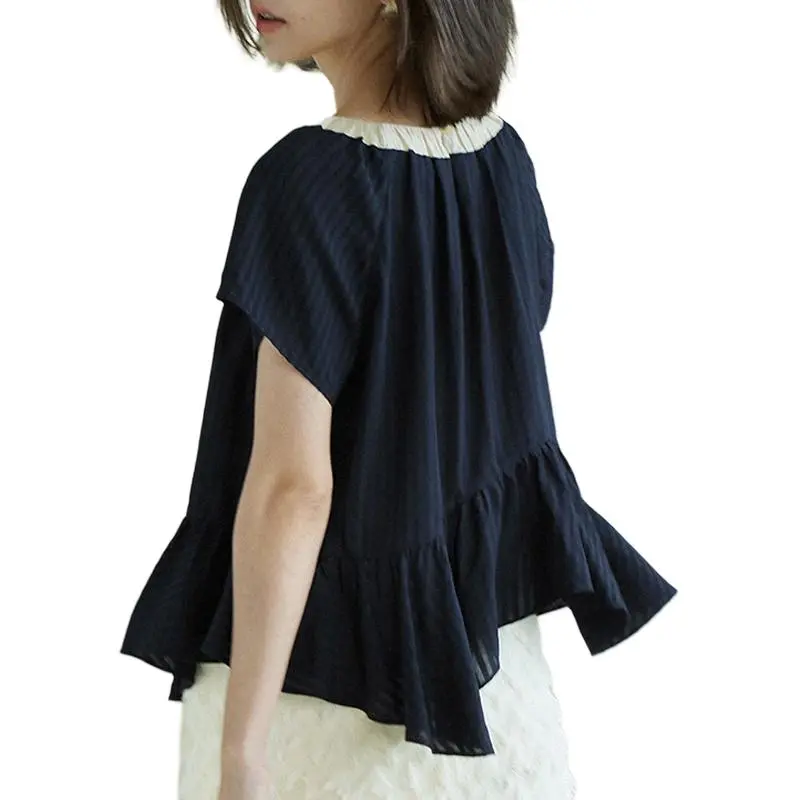 Mu Xiao Xin Shirts Women's Dark Blue-3