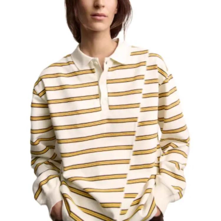 ZARA T-Shirt Women's Yellow Stripes-3