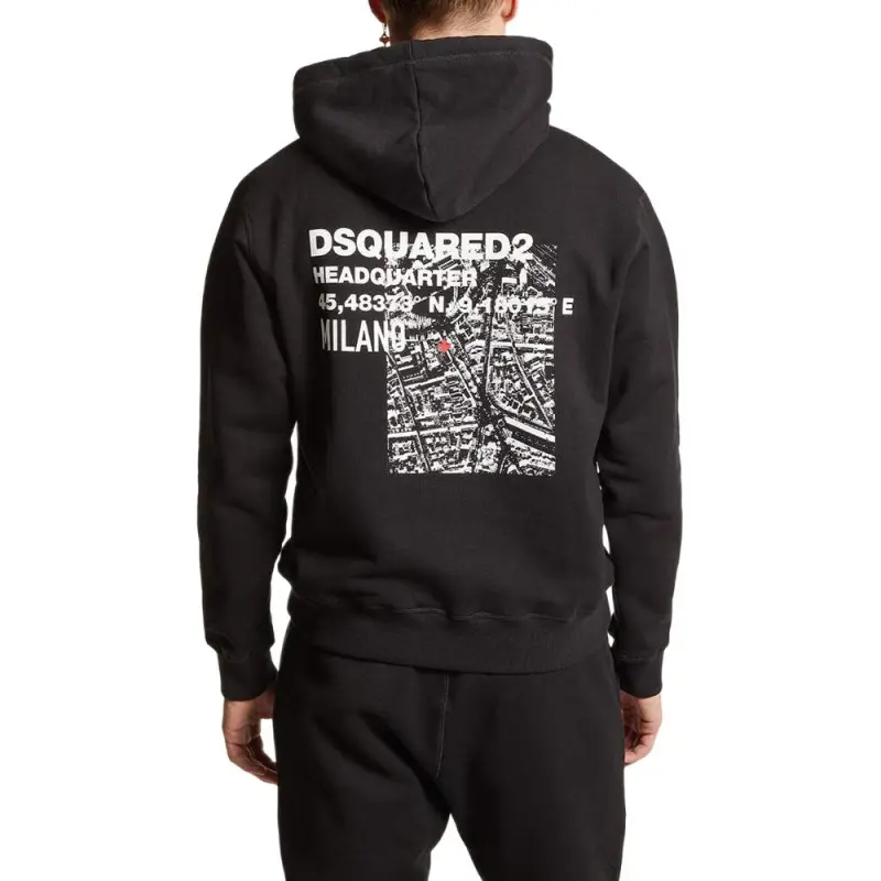 DSQUARED 2 Ceresio Map Cool Fit Hoodie-4
