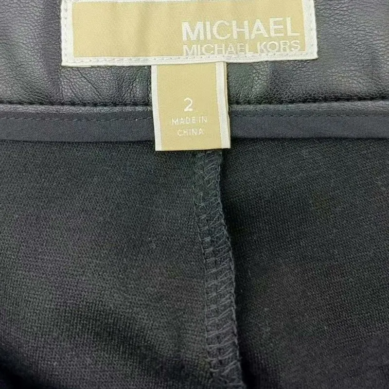 MICHAEL KORS Leather Pants Women's Black-1