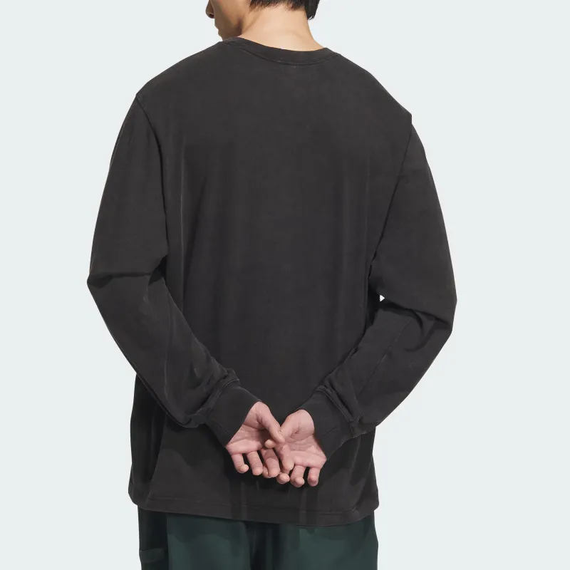 Adidas Originals LONG SLEEVE TOP T Shirt Men's Black-3