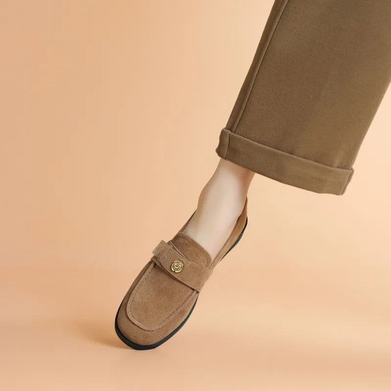 JOSINY Loafers 2.7cm Women's Brown/Gray Green-5