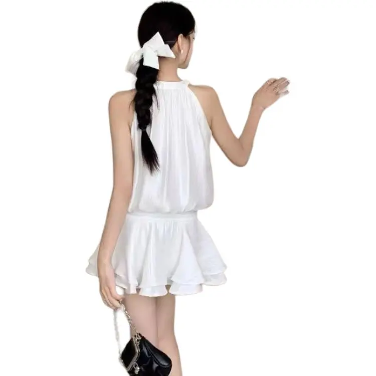 Mu Xiao Xin Sleeveless Dress Women's White-0