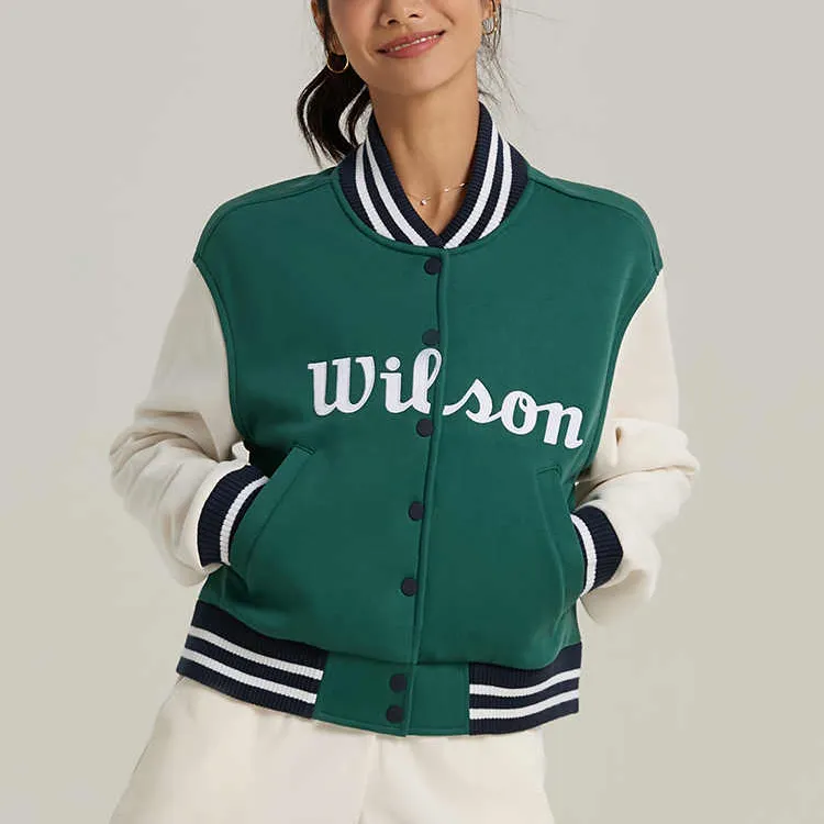 Wilson HUDSON VARSITY Baseball Jacket Women's Field Green-2