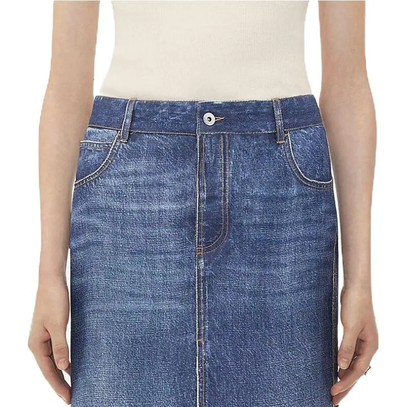 Bottega Veneta Denim Midi Skirt-4