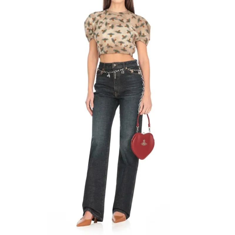 Vivienne Westwood Allover Orb Printed Cropped Football T Shirt-3