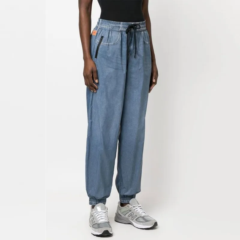 DIESEL Knitted Sweatpants Women's Light Blue-3