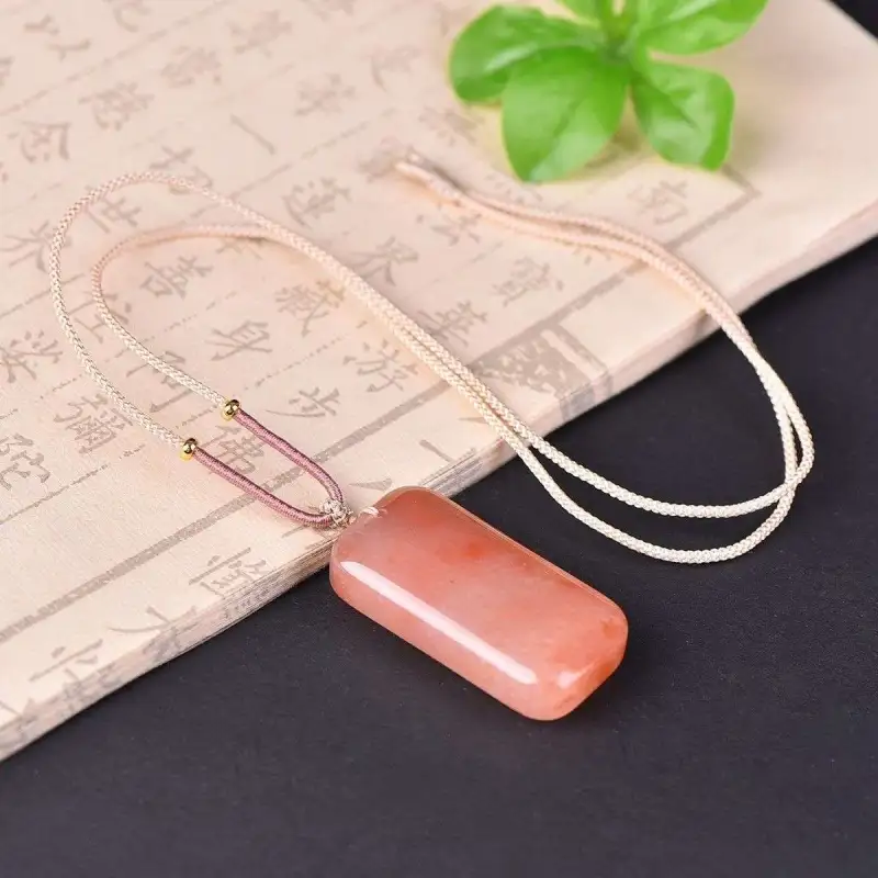 Gifts Golden Silk Jade Necklaces Unisex-4