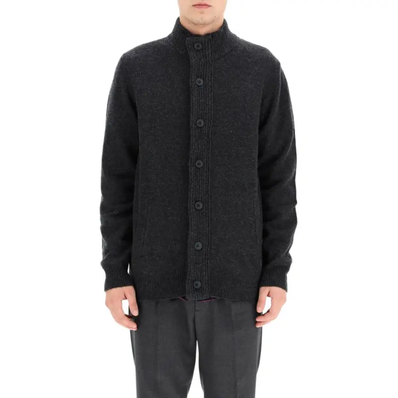 BARBOUR Logo Patch Button Up Cardigan-2