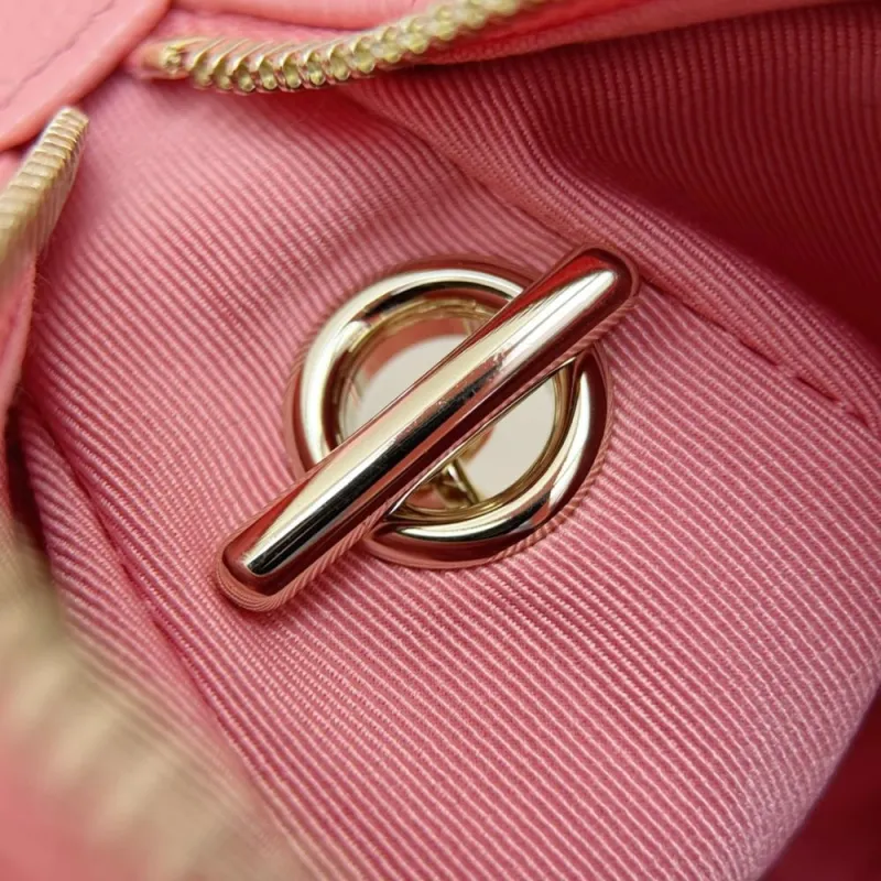 CHANEL Grain Calfskin Hobo Bag, Shoulder Bag, Crossbody Handbag Women's Light Pink Red-7
