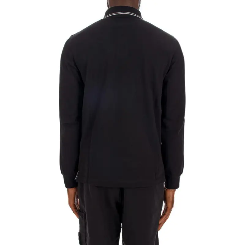 STONE ISLAND Compass Patch Long Sleeved Polo Shirt-4