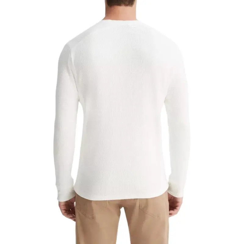 VINCE Thermal Long Sleeve Crew Neck Pullover Sweatshirt Men's White-1