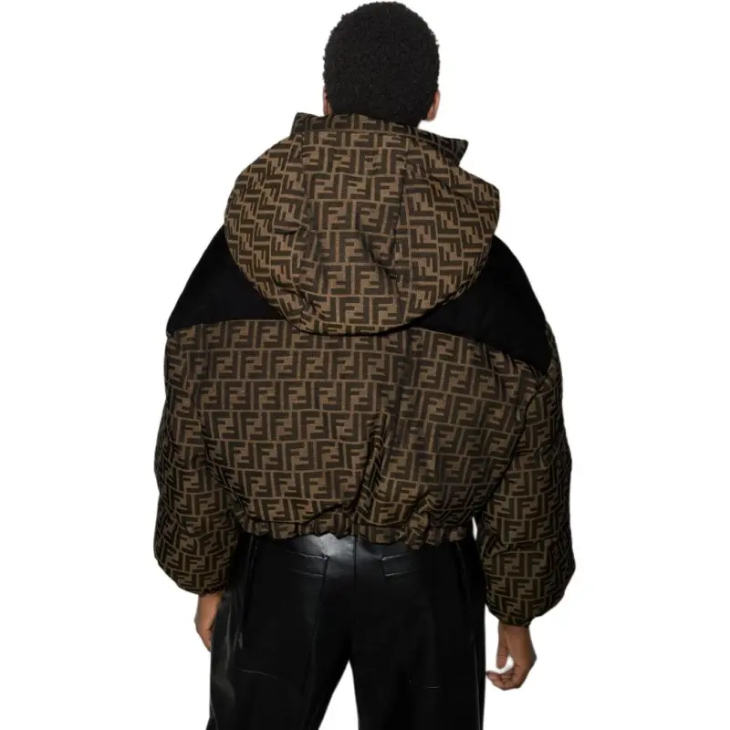 FENDI Down Jacket Women's Brown-3