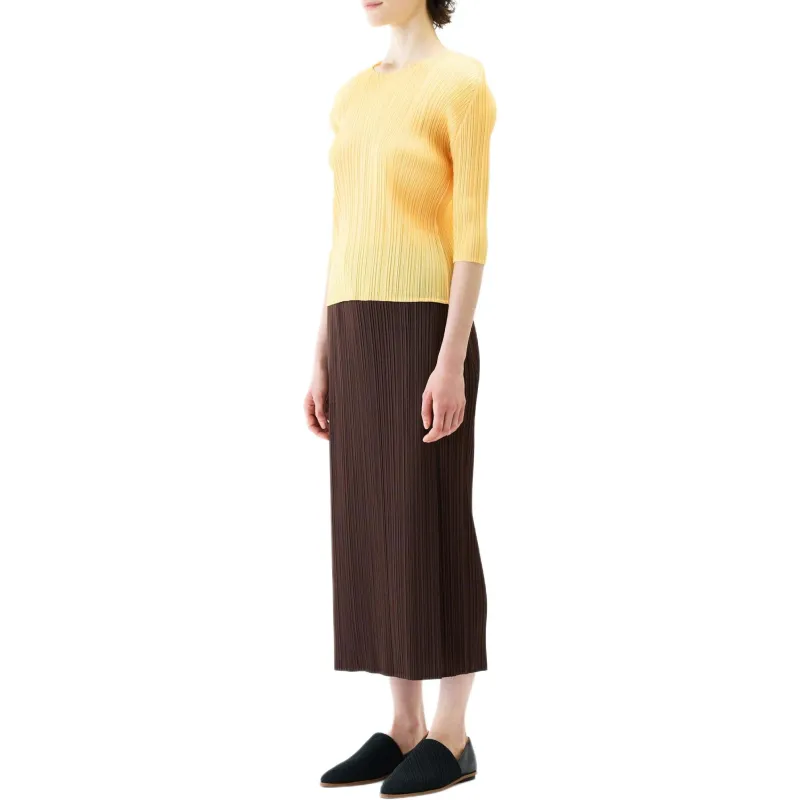 PLEATS PLEASE ISSEY MIYAKE Casual Long Skirt Women's Umber-3