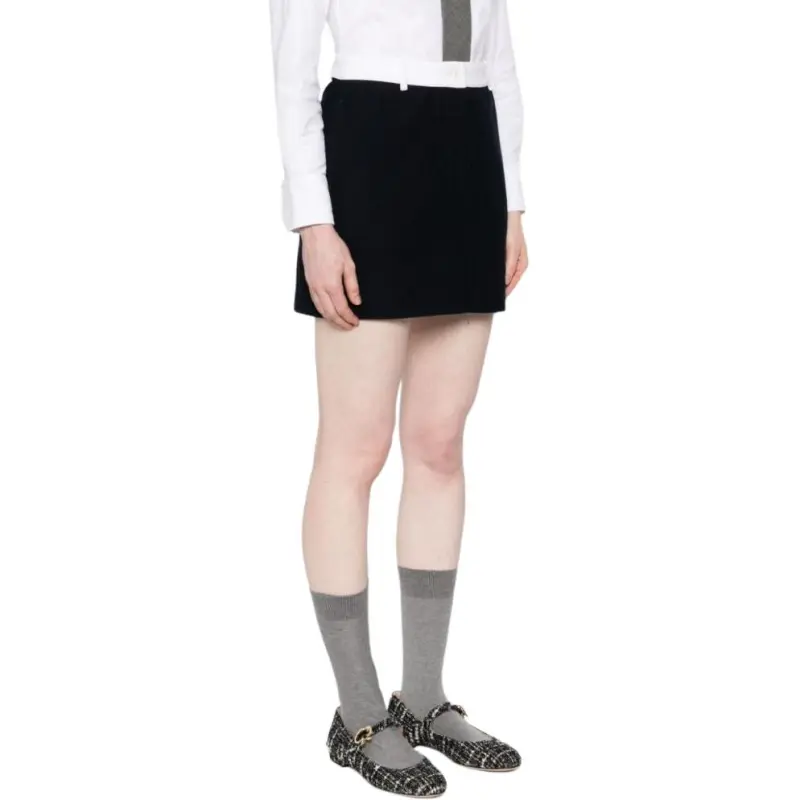 THOM BROWNE Contrast Waistband Mini Skirt-3