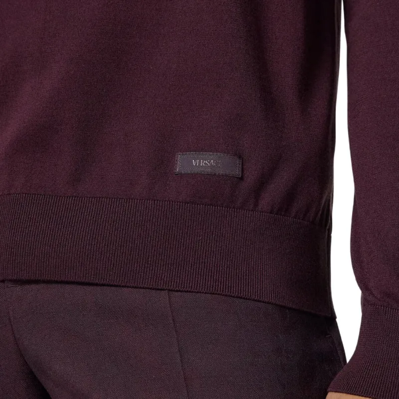 VERSACE Long Sleeved Knitted Polo Shirt-5