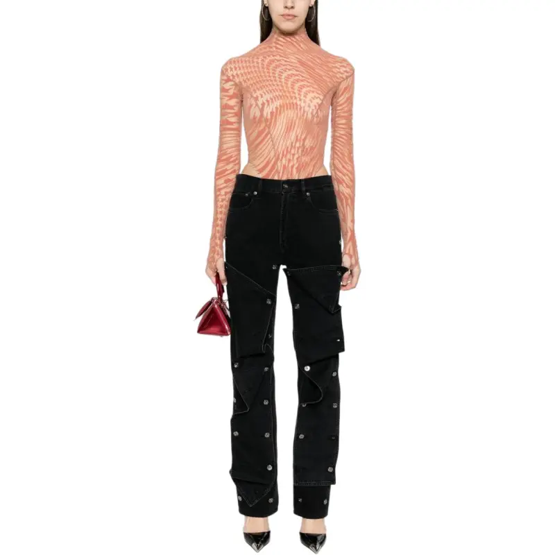 Mugler Jumpsuit Women's Peach Pink-1