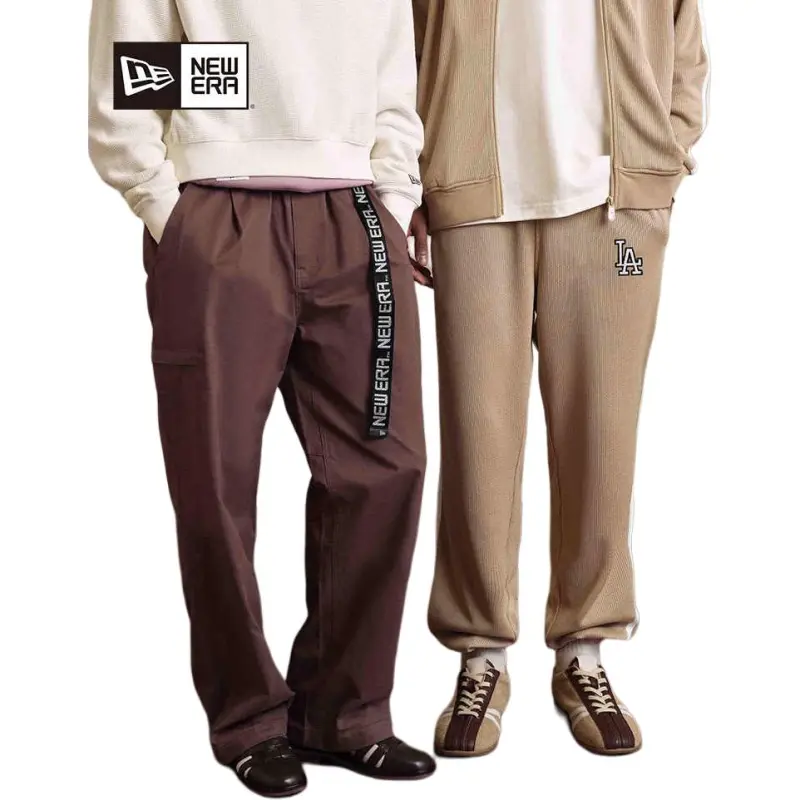 New Era Casual Pants Unisex Brown-3