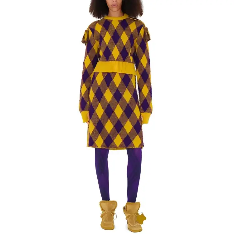 Burberry Argyle Wool Skirt 'Pear'-2
