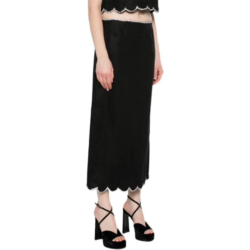 Zimmermann Crush Scalloped Midi Skirt-2
