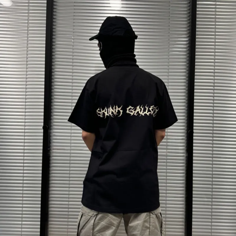 SKUNK GALLERY Short Sleeved T Shirts Unisex Black-7