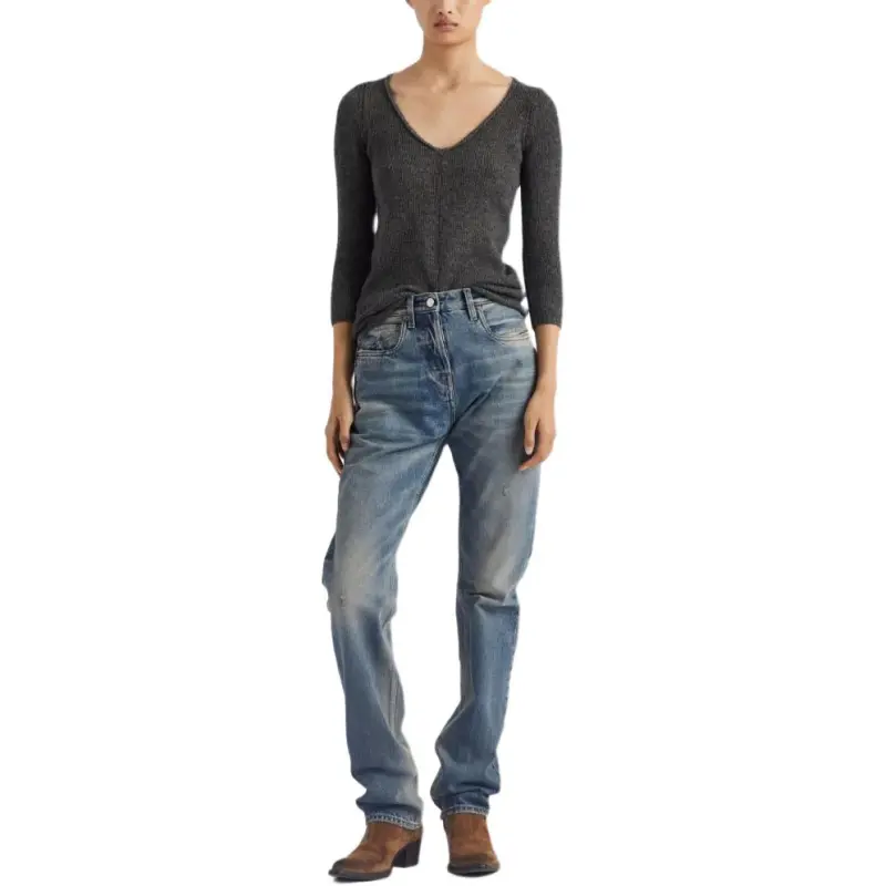 PRADA SS25 Cashmere Sweater Women's Gray-1