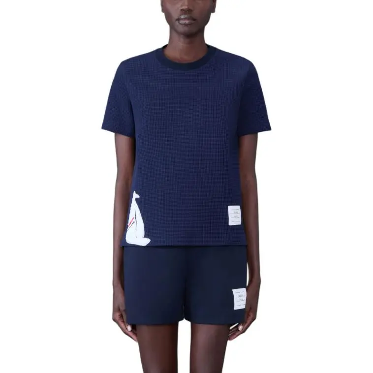 THOM BROWNE Sailboat Printed Crewneck T-Shirt-4