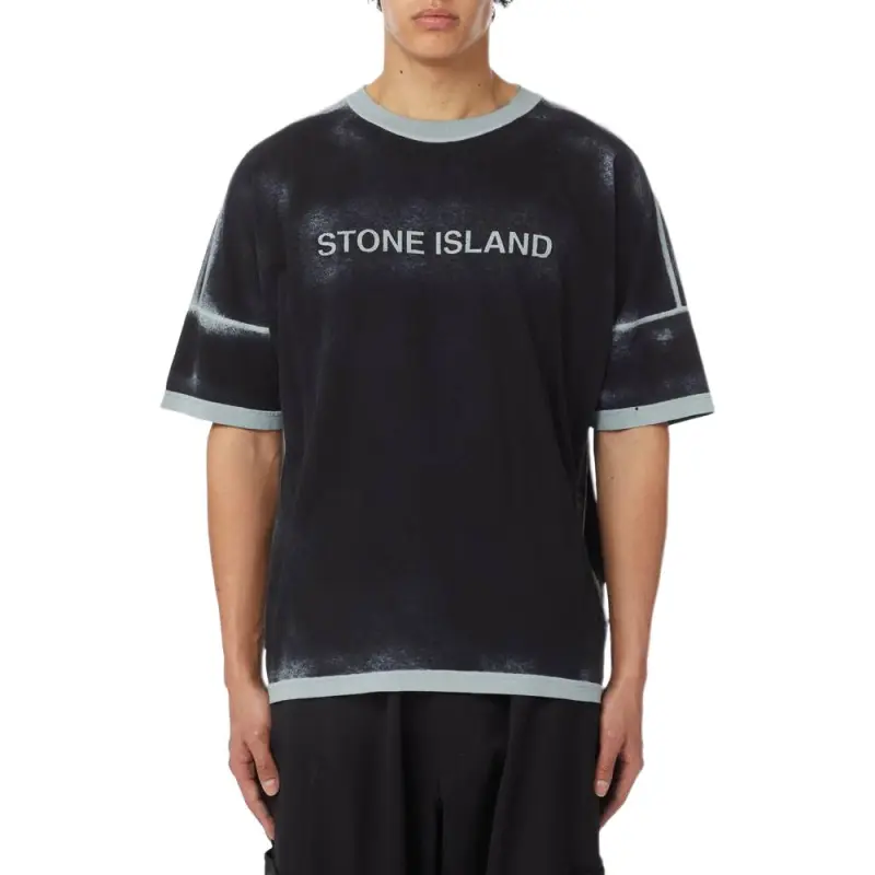 STONE ISLAND STONE ISLAND Hand Sprayed T Shirt Men's Sky Color-6