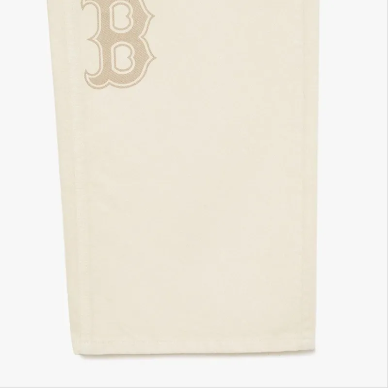 MLB Mega Emblem Jeans Women's Cream-4