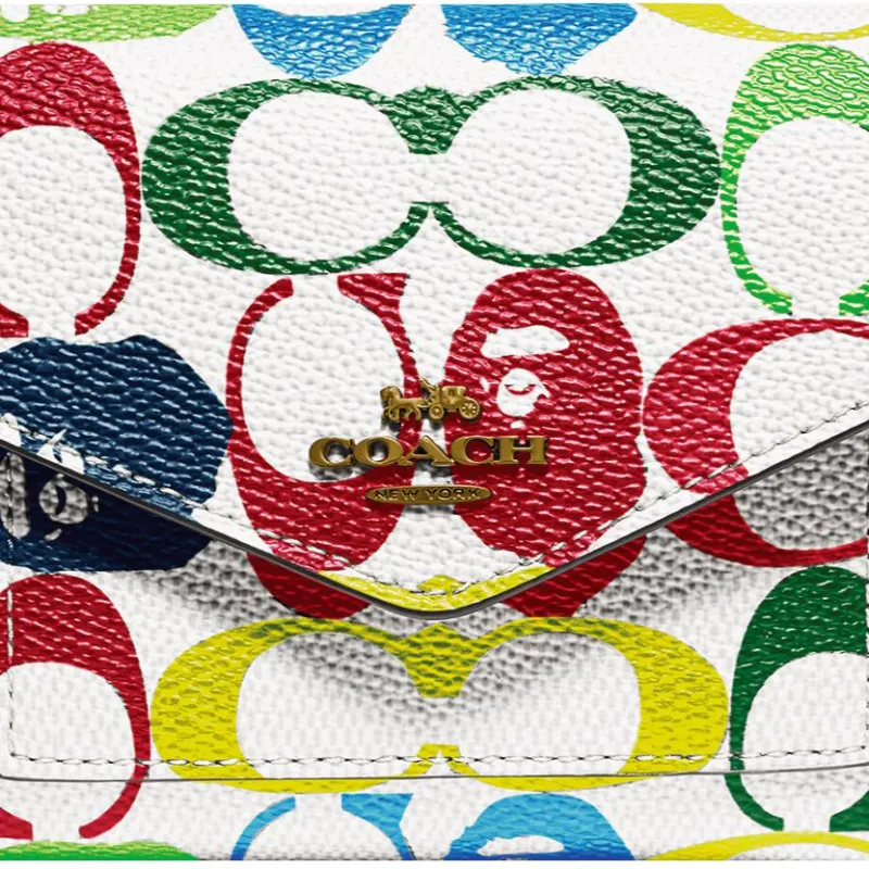 COACH Canvas With Leather Wallet Women's Multicolor-2