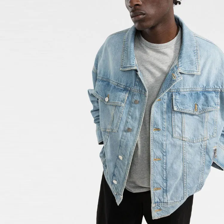 BALMAIN SS22 Denim Jacket Men's Blue-4