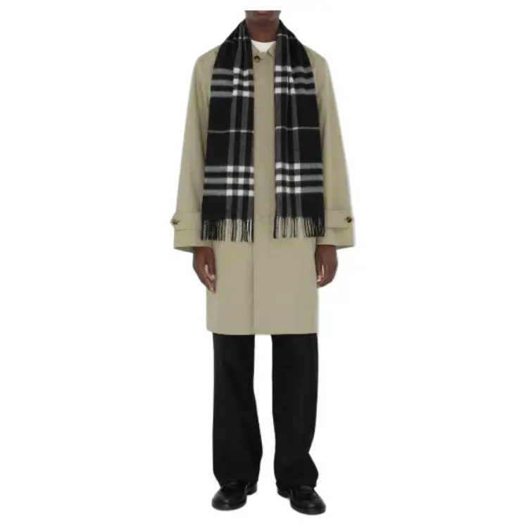Burberry Checked Fringed Edege Scarf-4