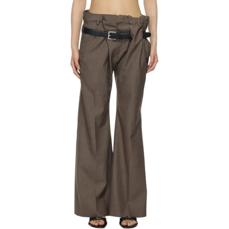 Acne Studios SS25 Casual Pants Women's Brown-3
