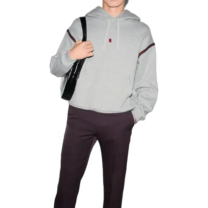 GUCCI Stripe Detailed Drawstring Hoodie-5