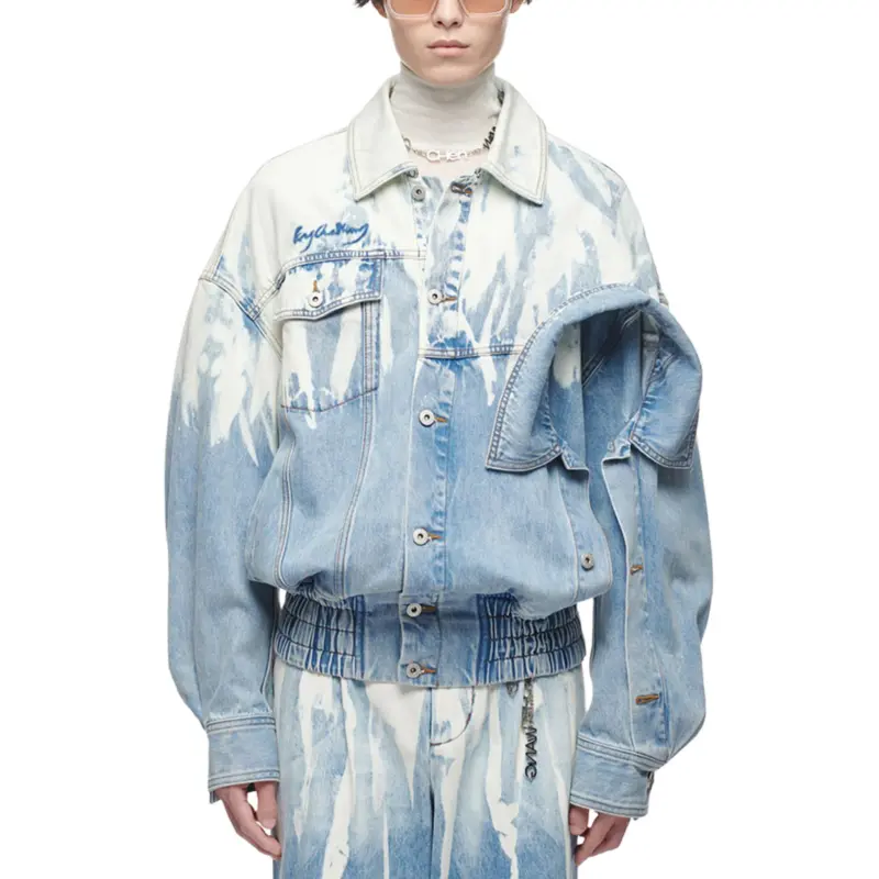 Feng Chen Wang Denim Jacket Unisex Blue White-2