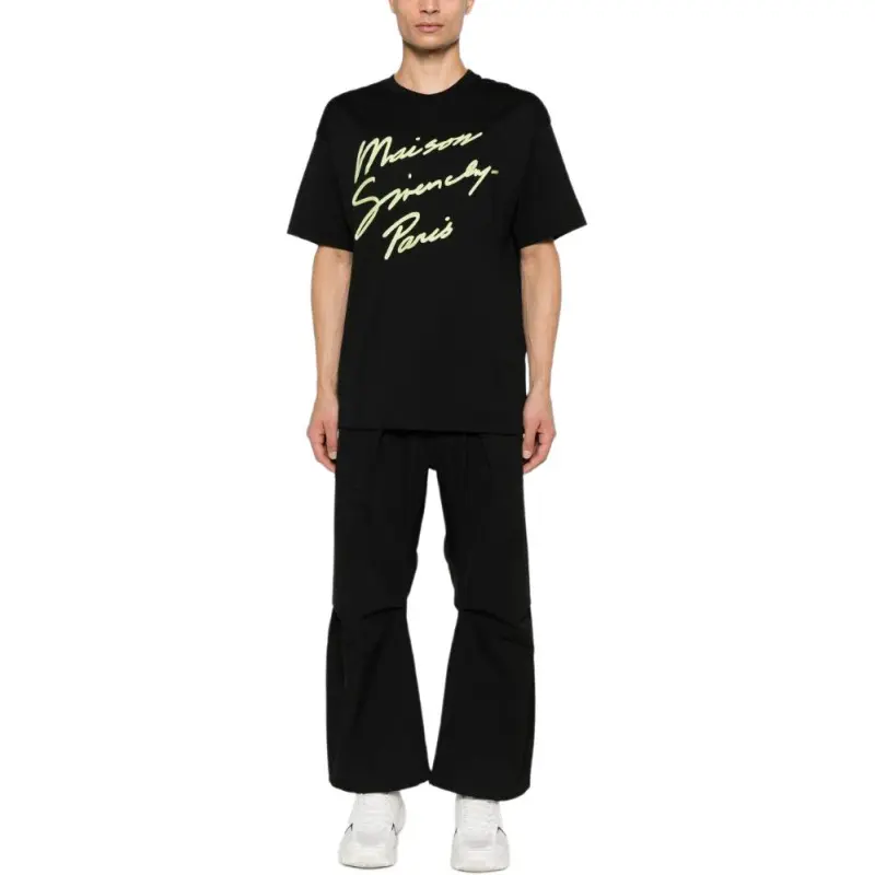 Givenchy Slogan Embroidered Crewneck T Shirt-1