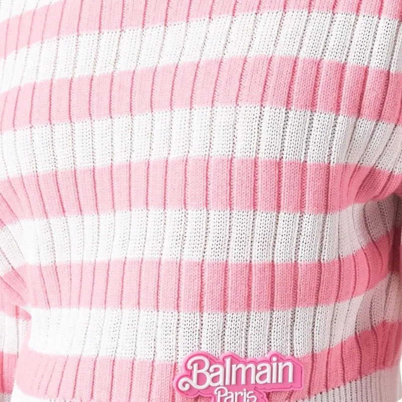BALMAIN FW22 Loose Fit Sweater Women's Pink-4