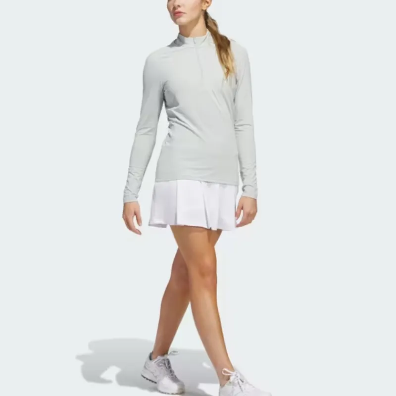 Adidas Free Shipping With AdiClub Ultimate365 Solid Quarter Zip Mock Polo Shirt-3