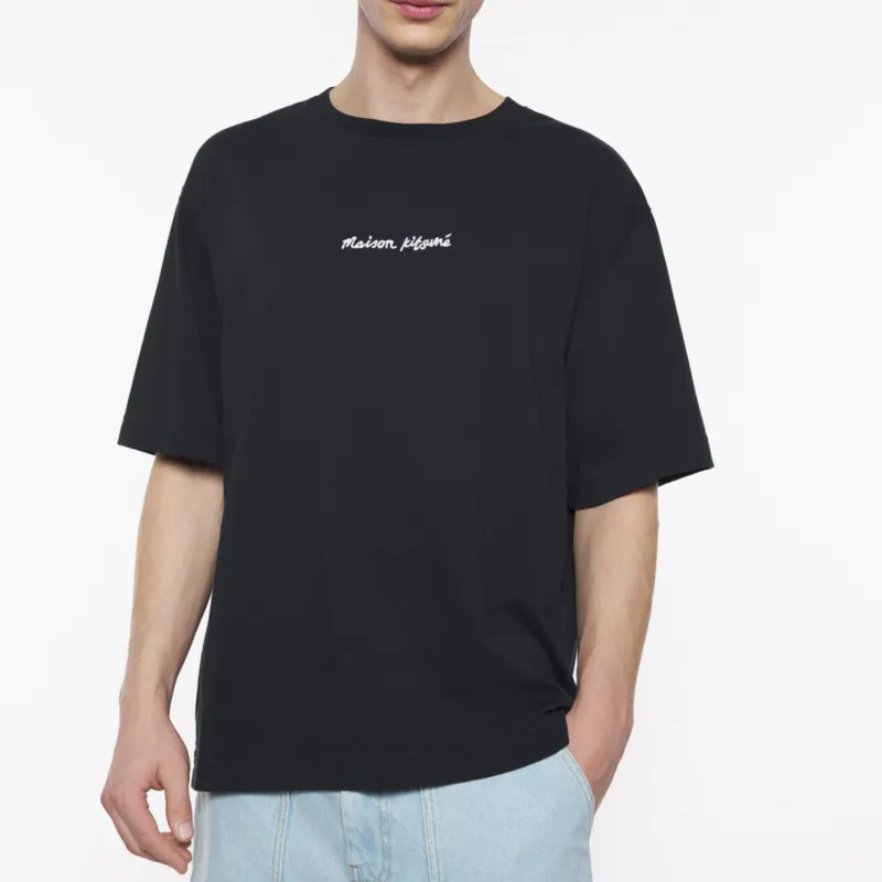 Maison Kitsune Line Handwriting Oversized T Shirt-2