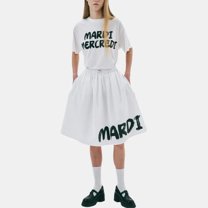 MARDI MERCREDI T Shirt Women's Ivory Black Korean Style-3